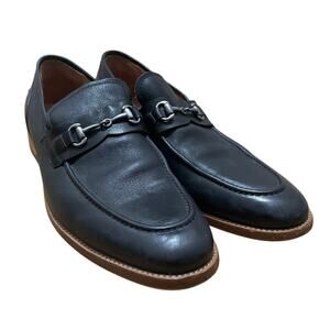 Warfield & Grand Mens 9.5 Black Leather Horsebit Loafers Quiet Luxury Dress Shoe